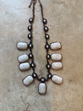 White Stone Statement Necklace